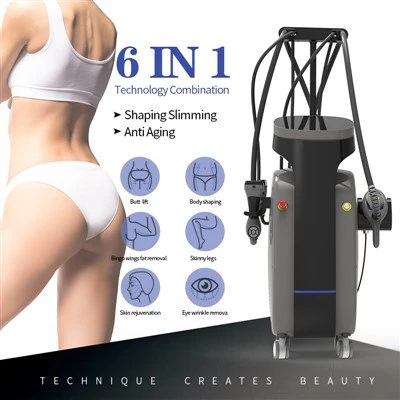 Effective Weight Loss Slimming 6 in 1 Cavitation Vacuum Roller LED IR RF Body Contouring Machine